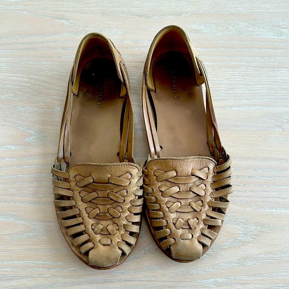 Nisolo Huarache Sandals in Almond size 8.5 women